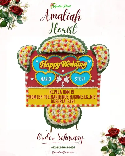 Karangan Papan Bunga Pernikahan di Bandungsari